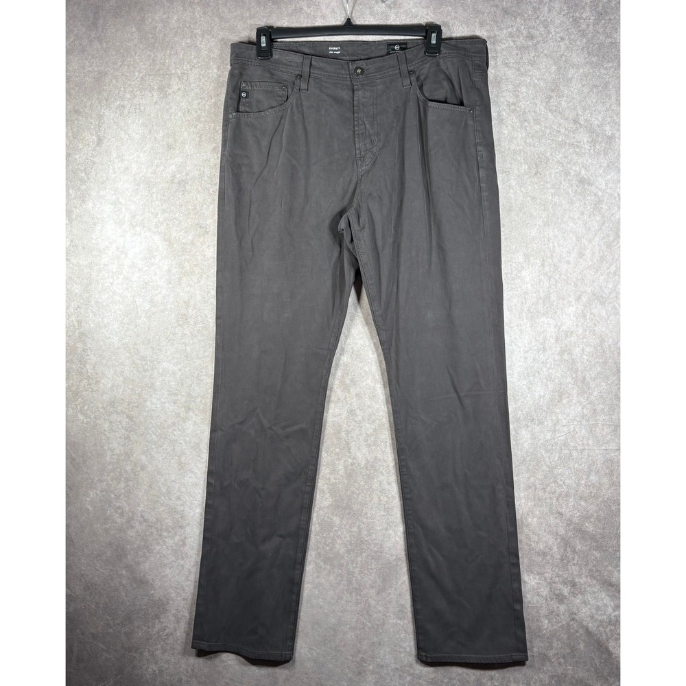 AG‎ Adriano Goldschmied Everett Slim Straight Jeans Mens Size 36X34 Gray Denim